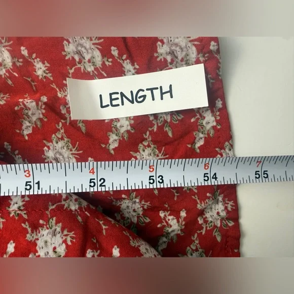 Natural Life Boho Red Ditsy Flower Sophia Wrap Maxi Dress Hippie Medium Prairie - Picture 13 of 13